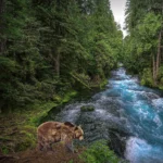 Orso immerso nella natura