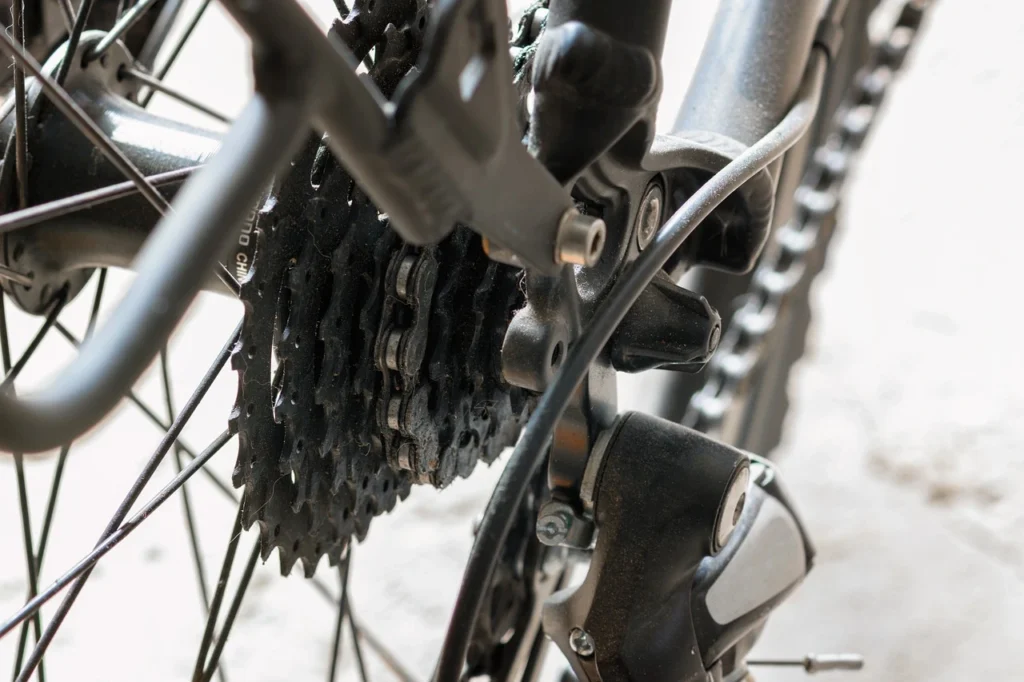 Particolare del cambio di una bicicletta Tour de France
